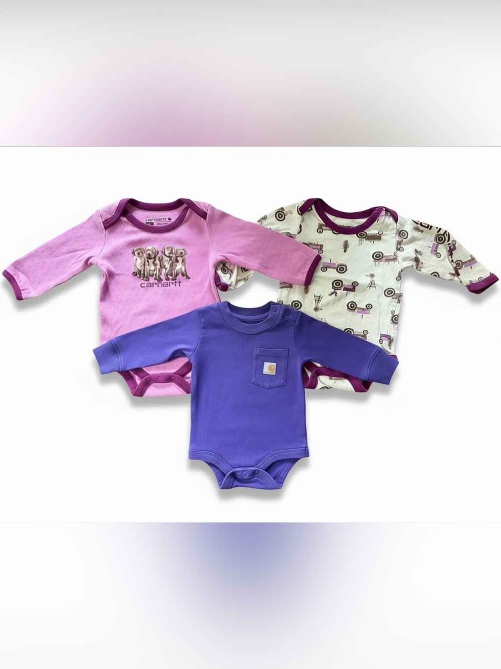 Carhartt Baby Long-Sleeved One-Piece Bodysuit Bundle 3 months